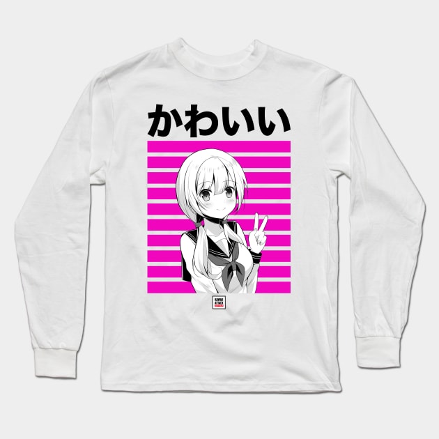 Kawaii Chan Cute Japanese Anime Long Sleeve T-Shirt by KawaiiAttack